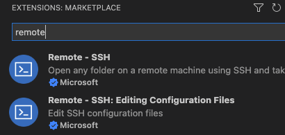 Remote - SSH in marketplace